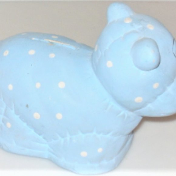 Vintage HIPPO Ceramic Piggy Bank Hand Painted Bank Hand Painted Hippo Baby Hippo - Picture 3 of 6